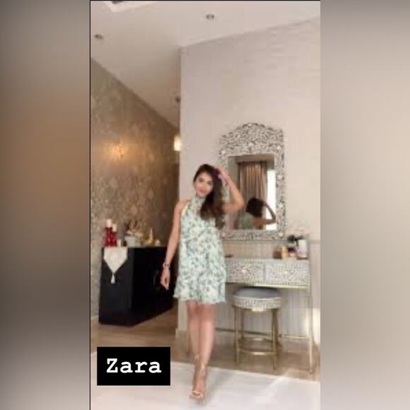 Zara Dresses & Skirts - Zara Green Halter Mini Sundress Size Small